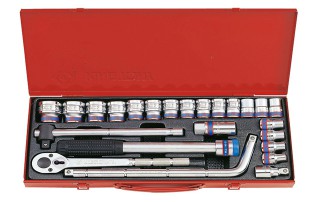 KING TONY Комплект торцевых головок с принадлежностями 6 гр 10-32 мм