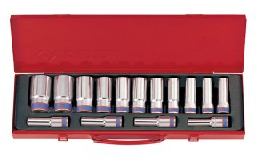 KING TONY Комплект глубоких торцевых головок с принадлежностями 6 гр. 10-32 мм