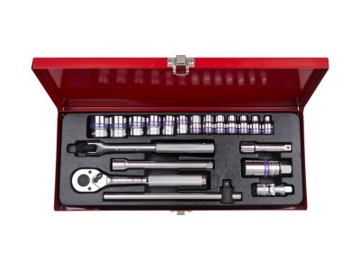 KING TONY Комплект торцевых головок с принадлежностями 6 гр. 6-22 мм