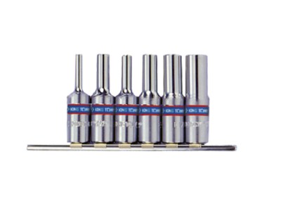 KING TONY Комплект глубоких головок Е-стандарт Е4-Е14 3/8